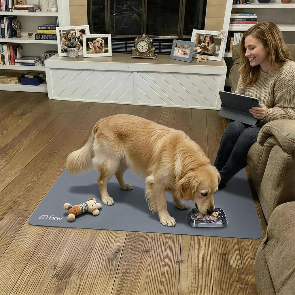 FXW pet floor protector mat in a home living room setting