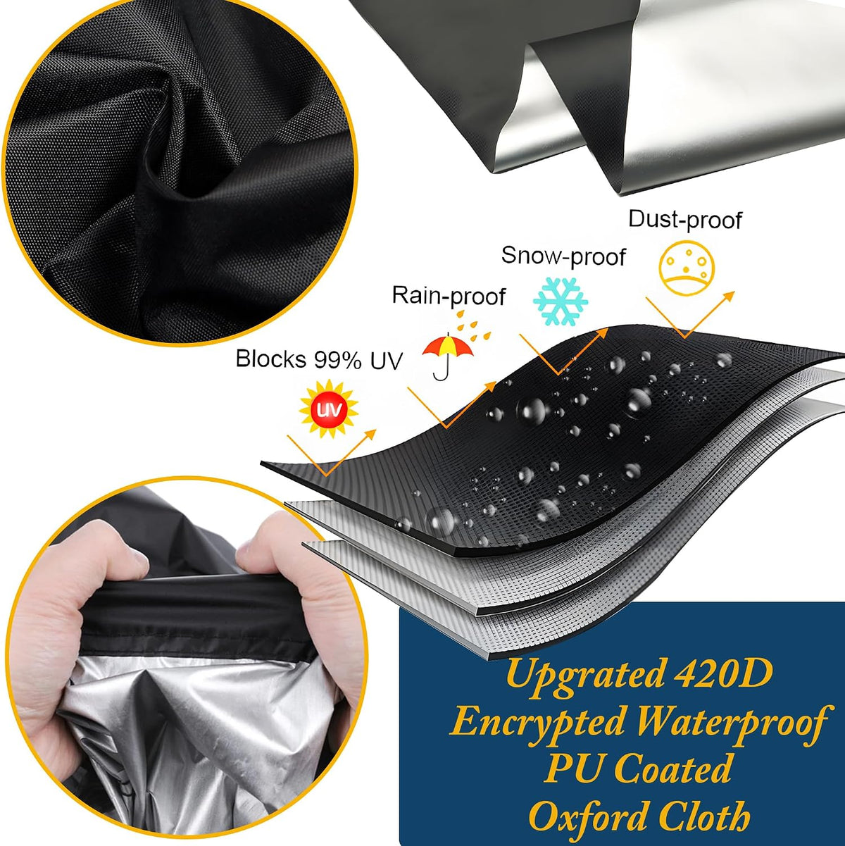 Close up view of ventilation zipper and breathable mesh material