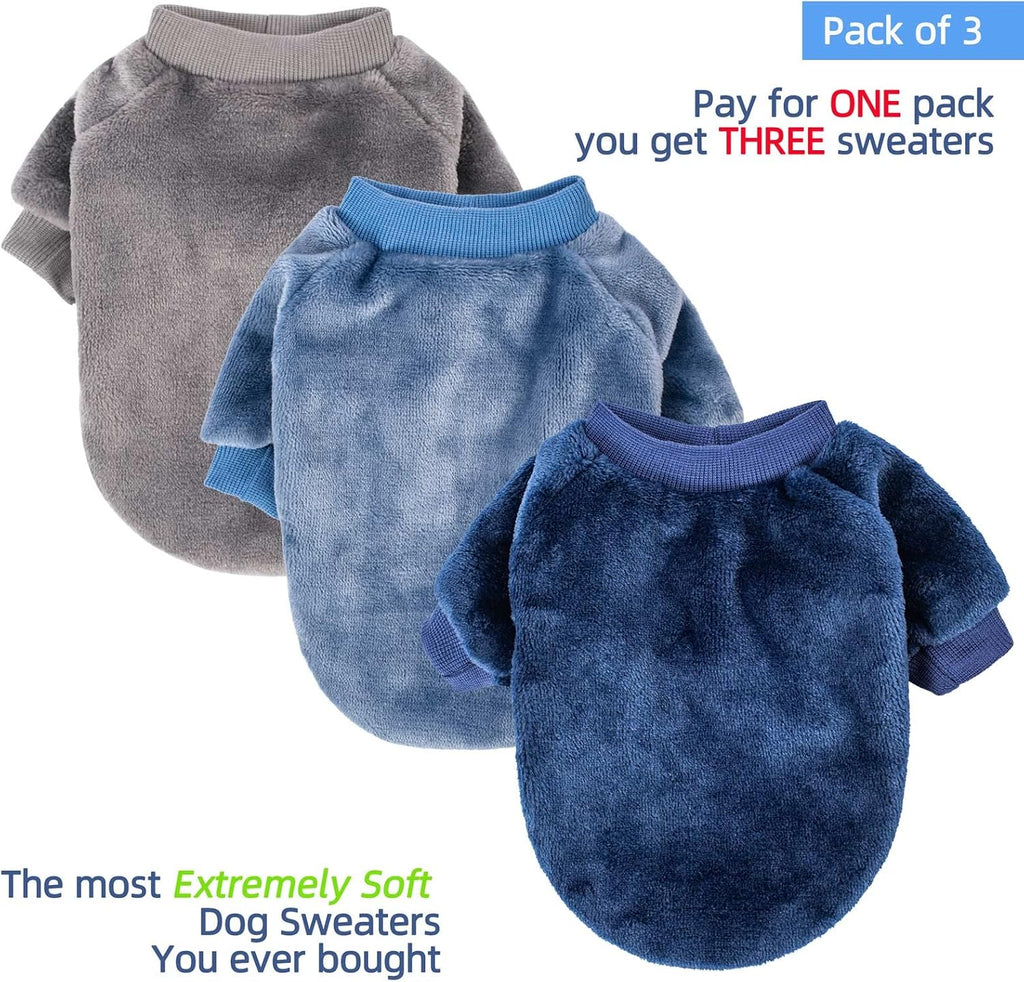 FabriCastle fleece pet clothes grey blue dark blue small size