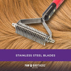 Paw Brothers dematting rake showing double wide head design