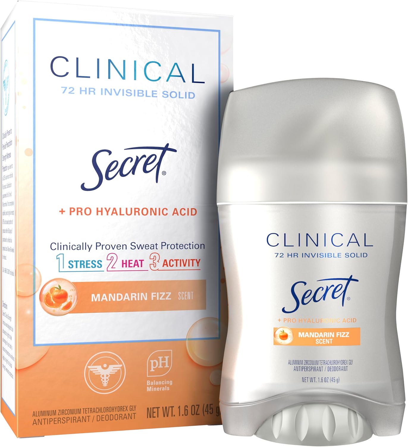 Secret Clinical Strength 100HR Sweat & Odor, Invisible Solid Antiperspirant Deodorant for Women, 3X Stress Protection with Hyaluronic Acid, PH Balancing, Completely Clean Scent, 1.6 oz - Image 13