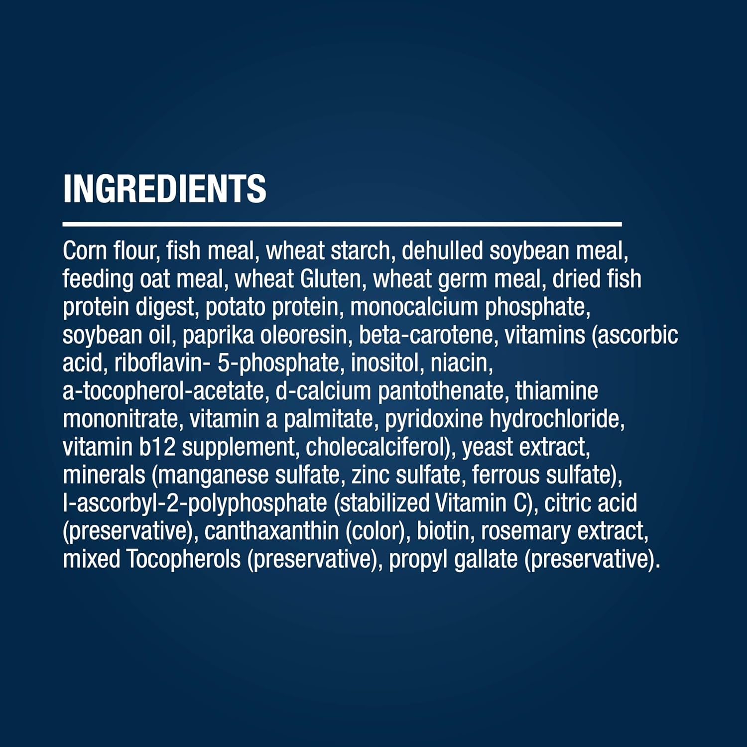 Brand logo and product name on Tetra Pond fish food