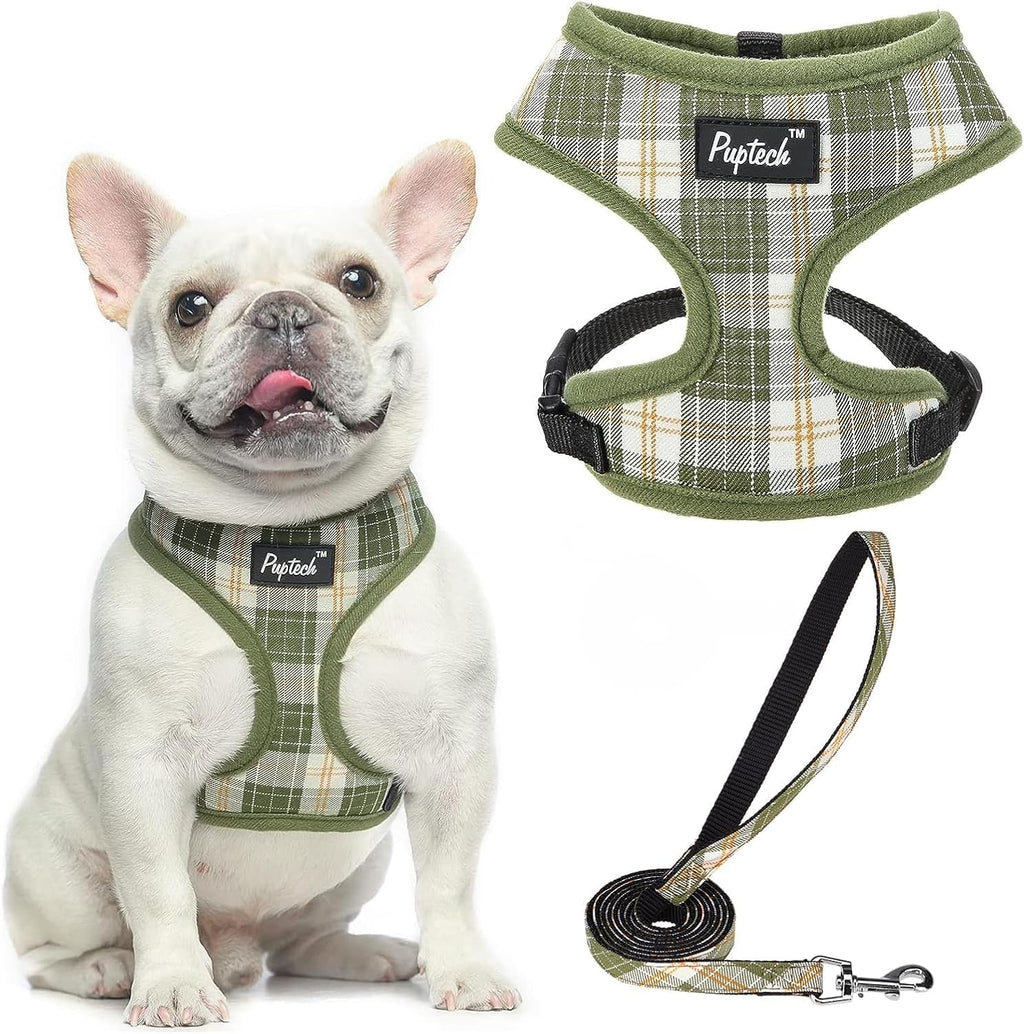 PUPTECK Soft Mesh Dog Harness Small Sized and Leash Set Pet Puppy Cat Comfort Padded Vest No Pull Harnesses, Beige, S - Image 12