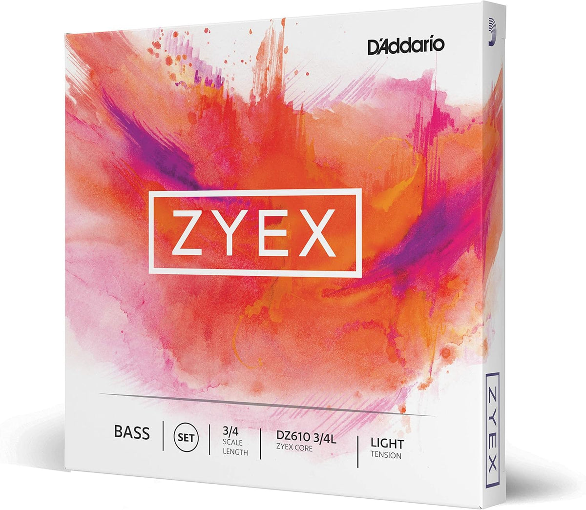 Genuine D'Addario Zyex 3/4 scale double bass string set inside original packaging