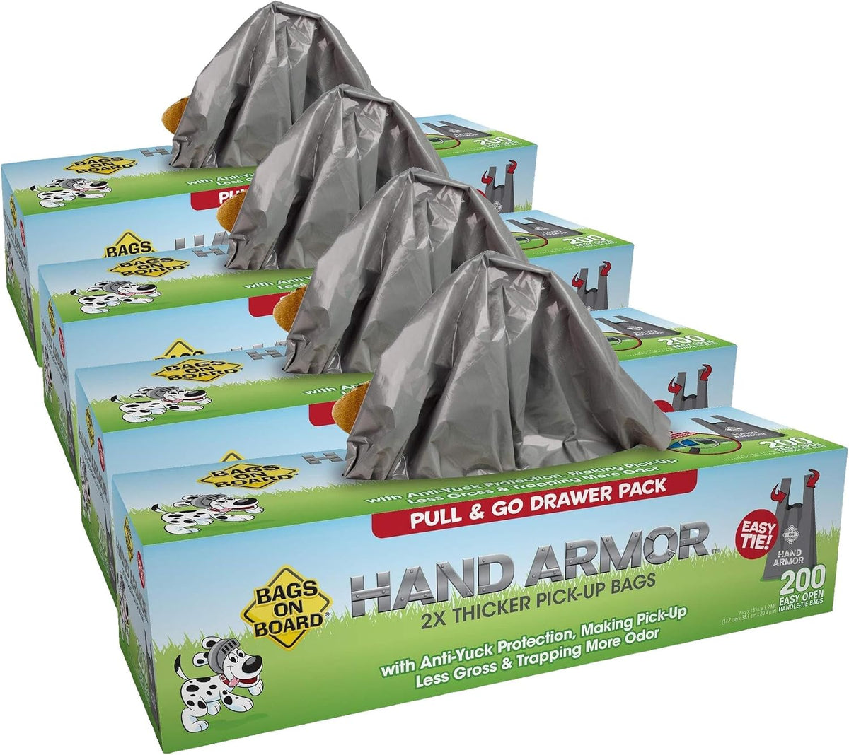 Thick leak proof pet cleanup bags designed for large dog breeds and heavy duty use