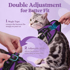 Adjustable breathable air mesh cat walking vest purple small