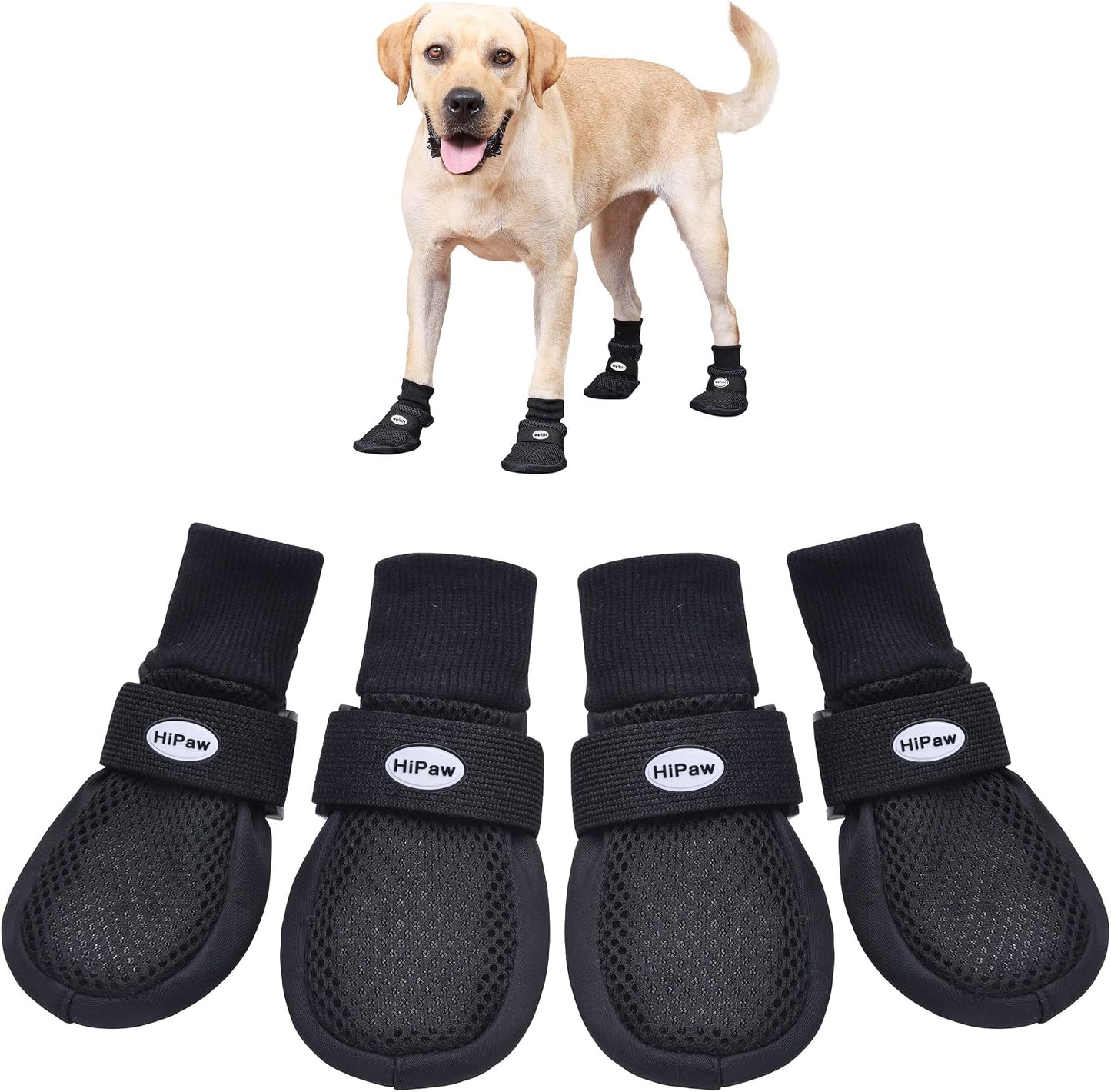 HiPaw breathable mesh dog boots front view for medium and large dogs