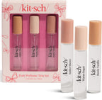 Kitsch hair perfume trio set front view with pink packaging