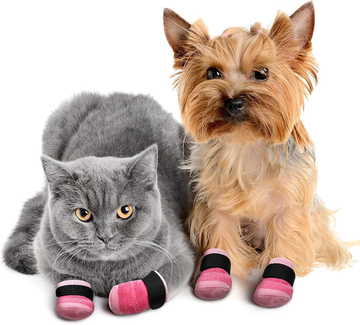 Detailed view of silicone gel grip on bottom of pet socks