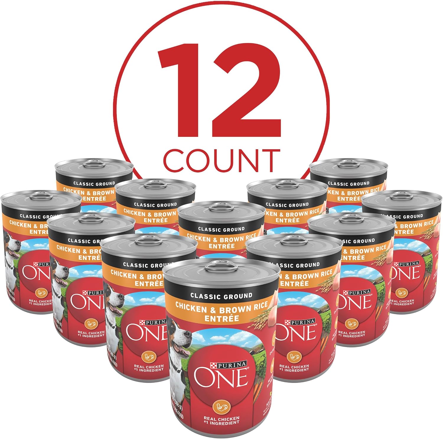 Purina ONE adult wet dog food nutritious ground chicken and rice formula ingredients list