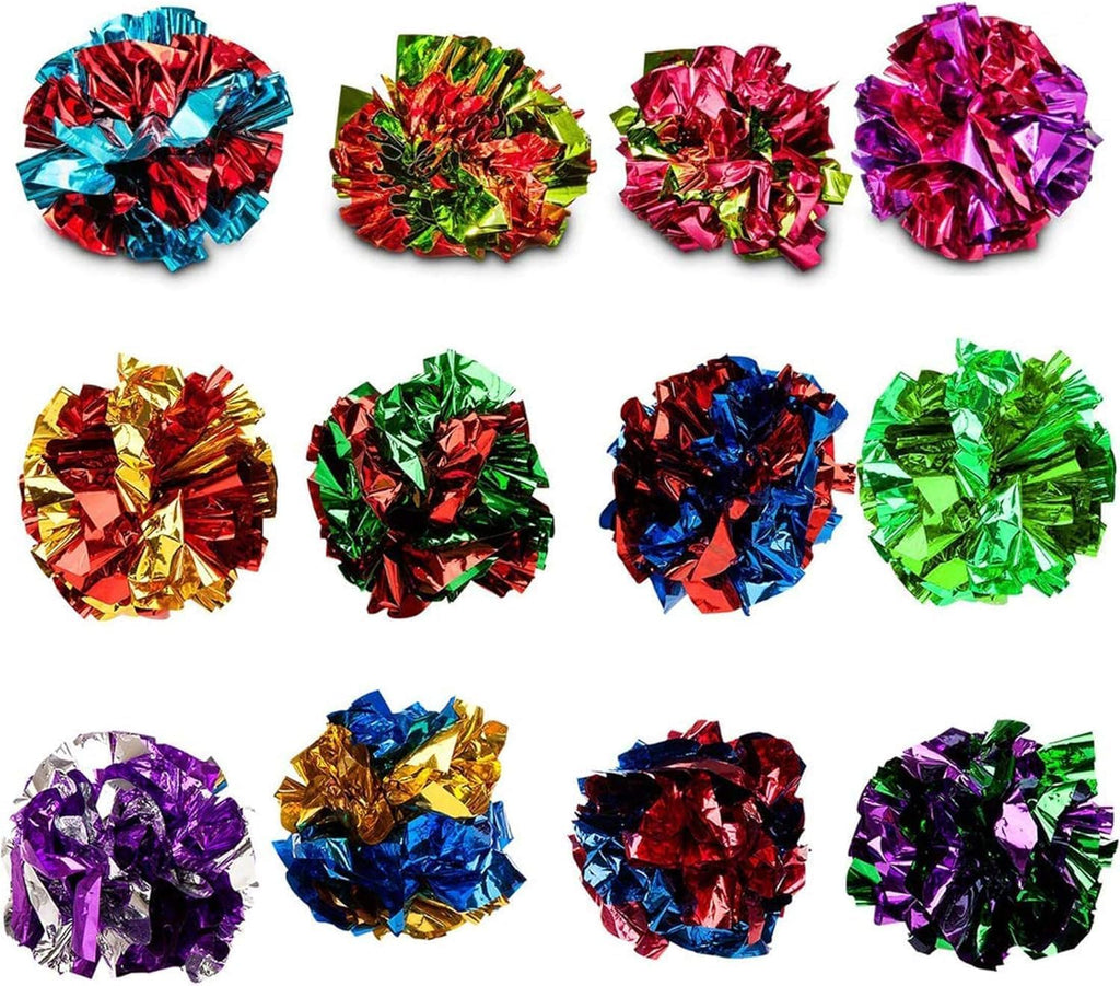 SunGrow imported USA pet interactive shiny crinkle balls set.