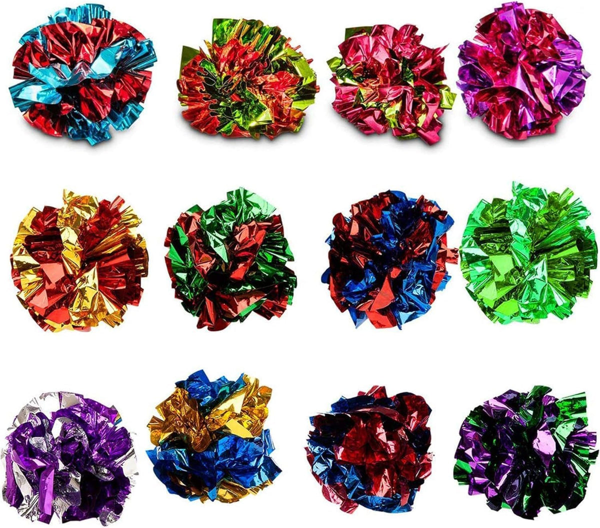 SunGrow imported USA pet interactive shiny crinkle balls set.