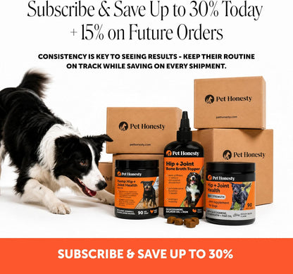 Pet Honesty premium pet supplements packaging demonstrating healthy cartilage support benefits