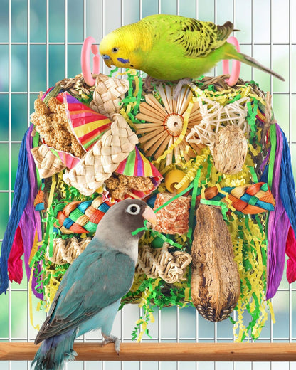 Interactive imported parrot toy for climbing and chewing enrichment.