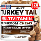 YUMA'S Turkey Tail Mushroom Supplement for Dogs 170 count bottle front view