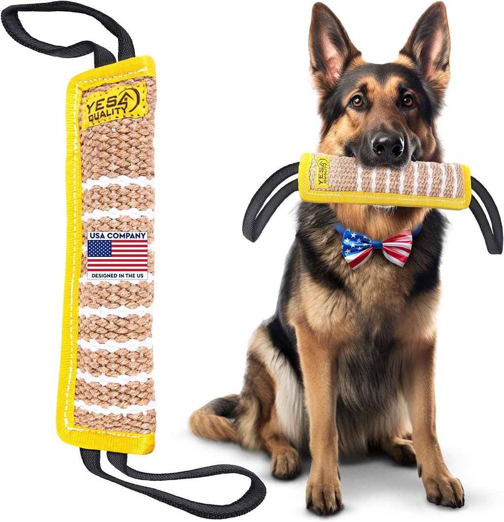 YES4QUALITY Dog Bite Tug Toy front view premium jute training pillow