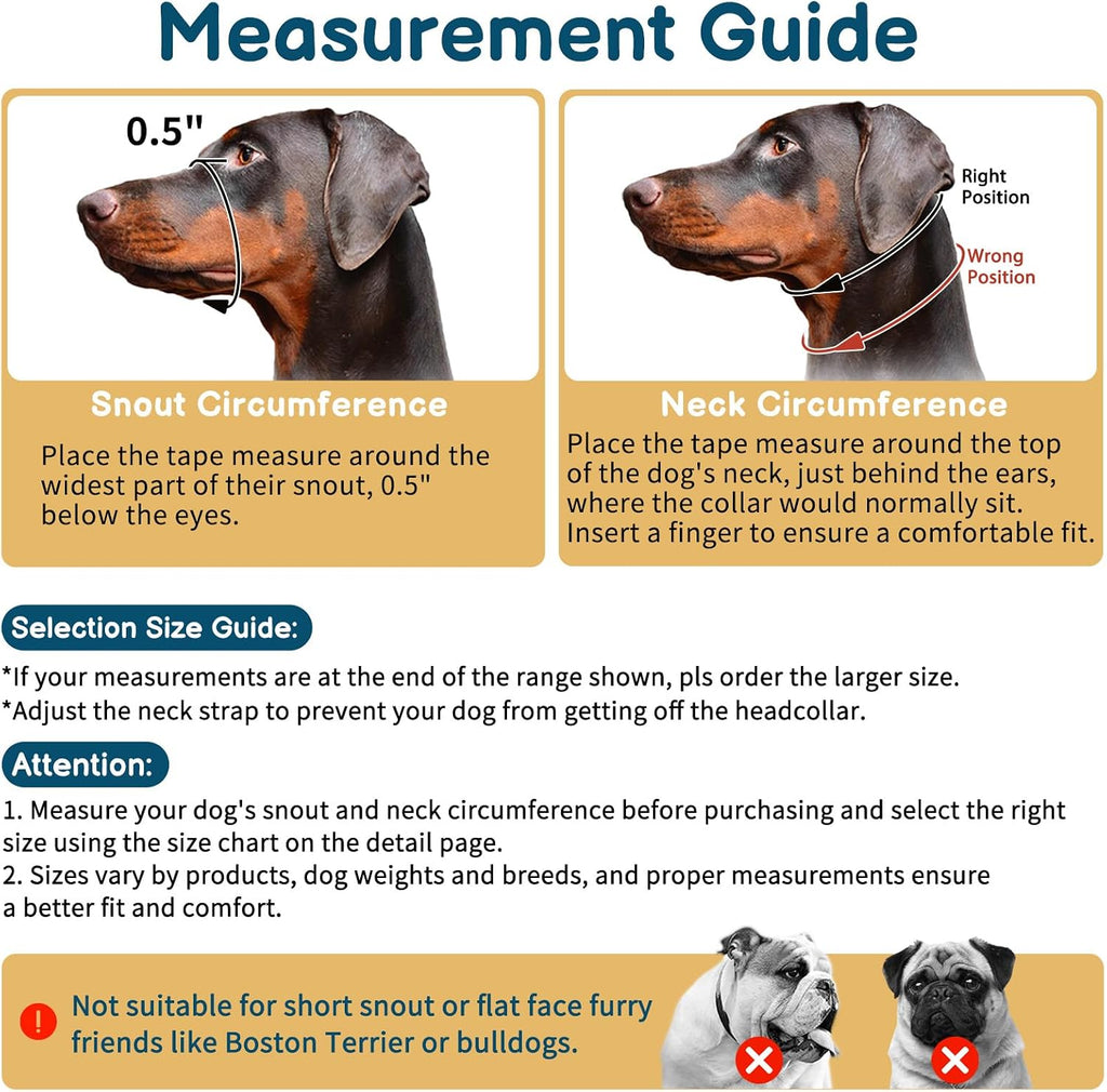 Barkless dog face harness safety link attachment
