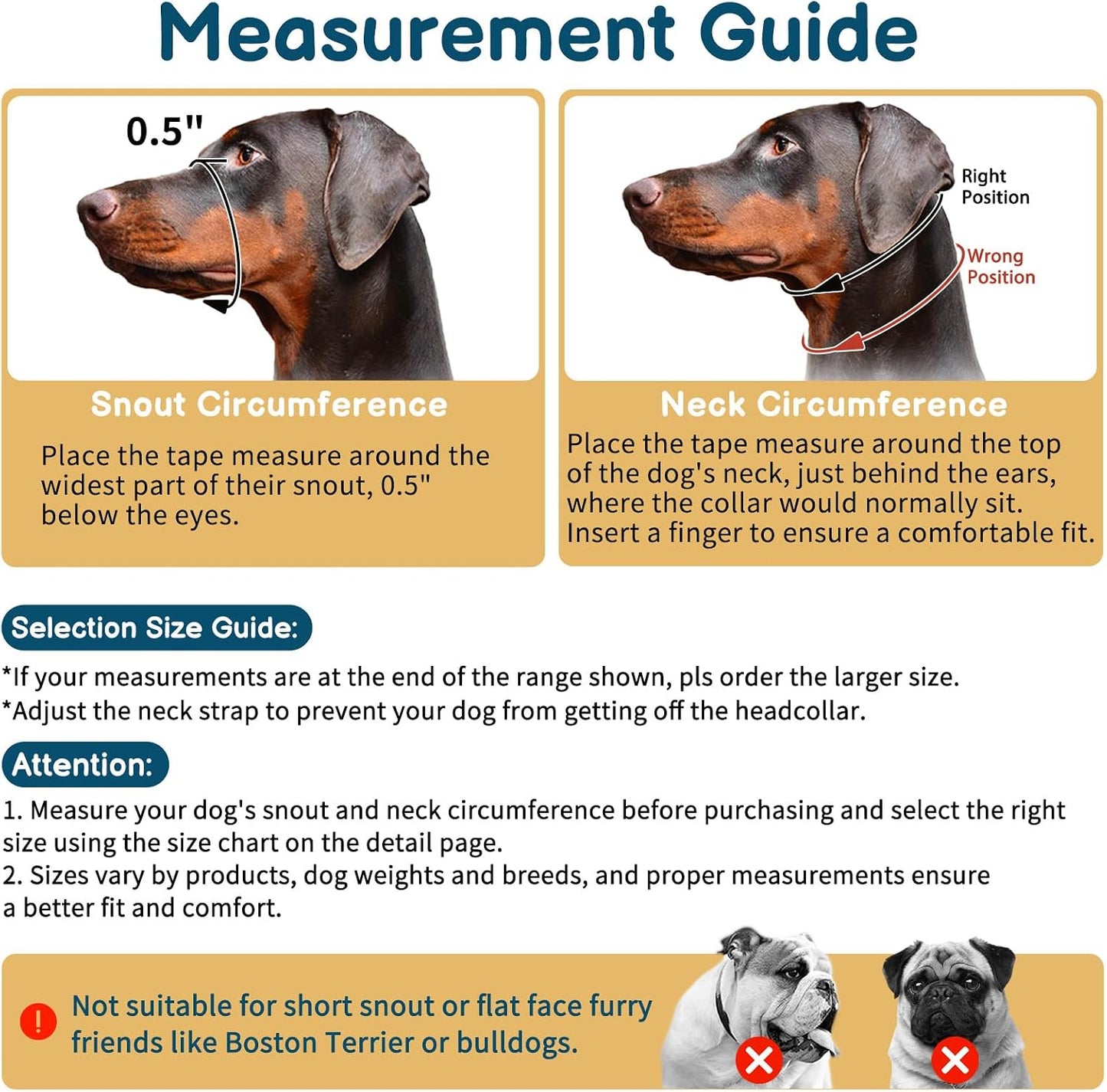 Barkless dog face harness safety link attachment