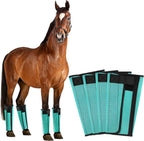 Fly Boots for Horses Set of 4, Horse Fly Boots with Reinforced Stitching, Extra-Wide Adjustable Hook & Loop Strap for Secure Fit, Breathable Mesh Fly Leg Wraps for Horse (4Pack, Orange) - Image 13