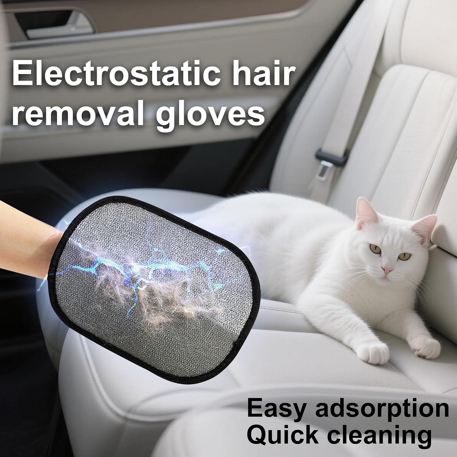 Rorodog pet hair glove used on dark clothing