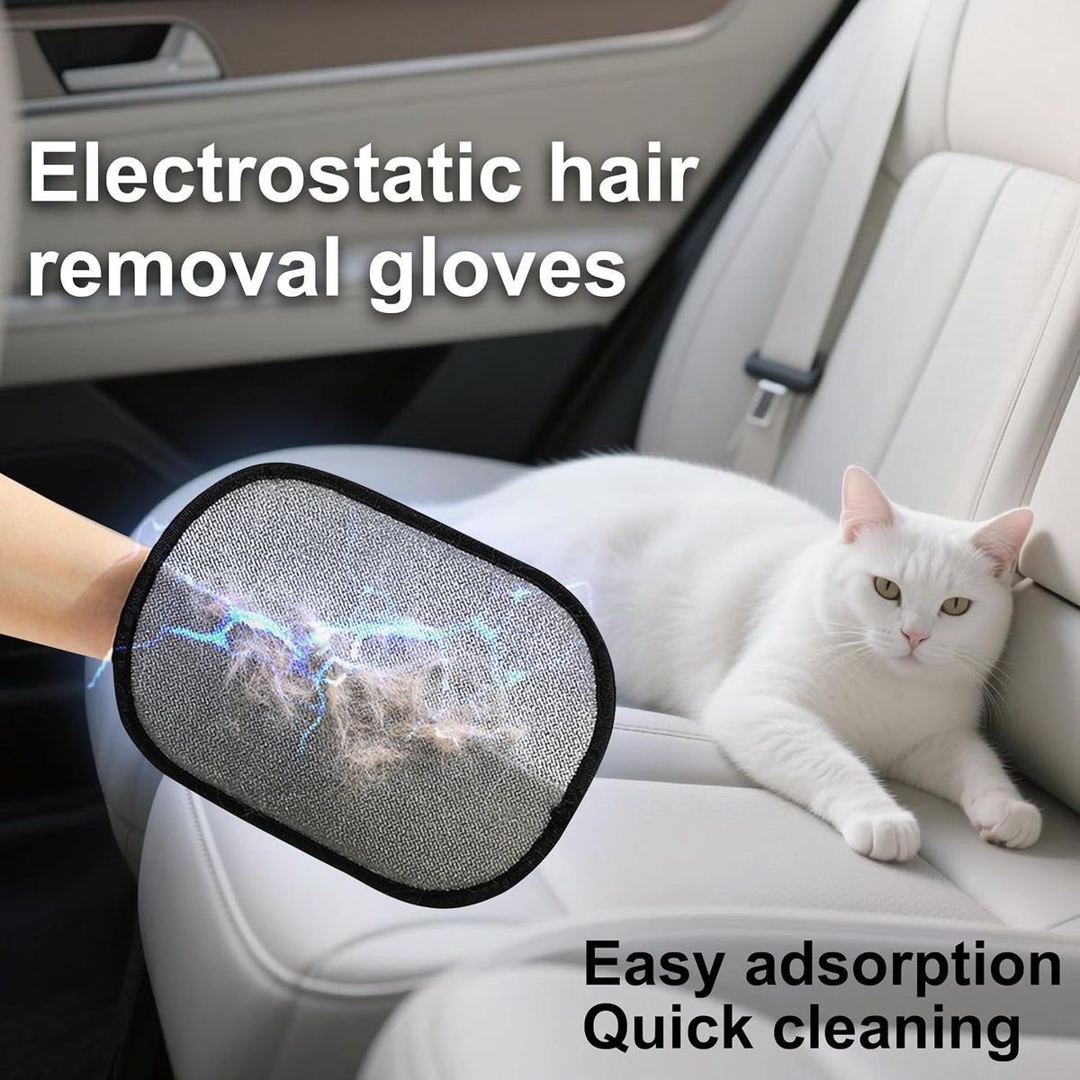 Rorodog pet hair glove used on dark clothing
