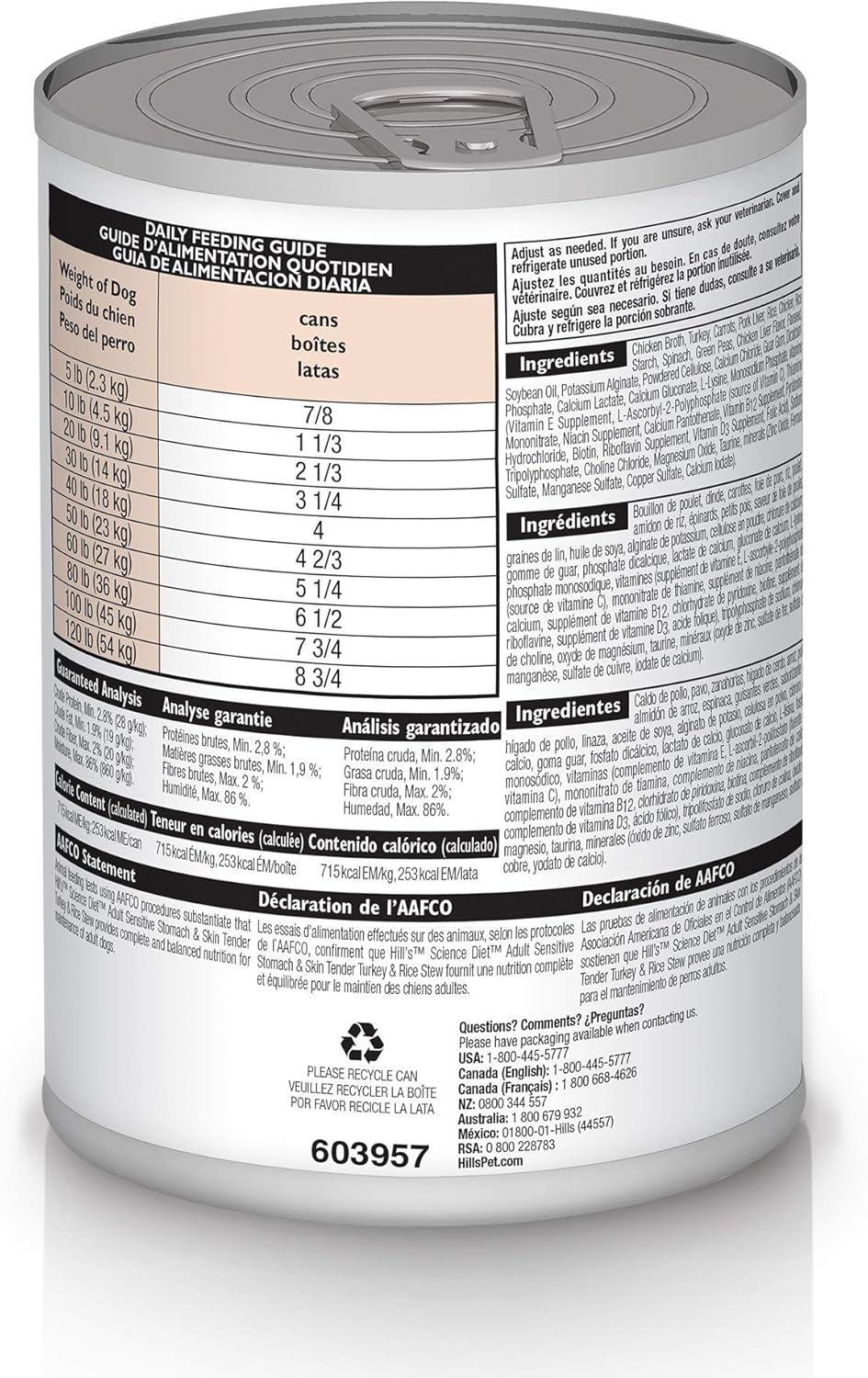 Hill's Science Diet premium canned dog food for digestive health 12 pack