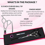 Premium Japanese alloy steel dog shears with the heart shaped gem accent on the pivot.