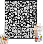 DIY Coloring Blanket for Adults, Color Your Own Velvet Blanket with 24 Washable Markers, Soft Cozy Coloring Kit for Home Decor & Daily Use, Unique Birthday Gift (Cats & Dogs) - Image 10