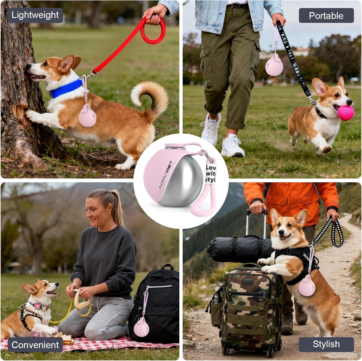 Foldable silicone collar flipped up forming a pet drinking basin
