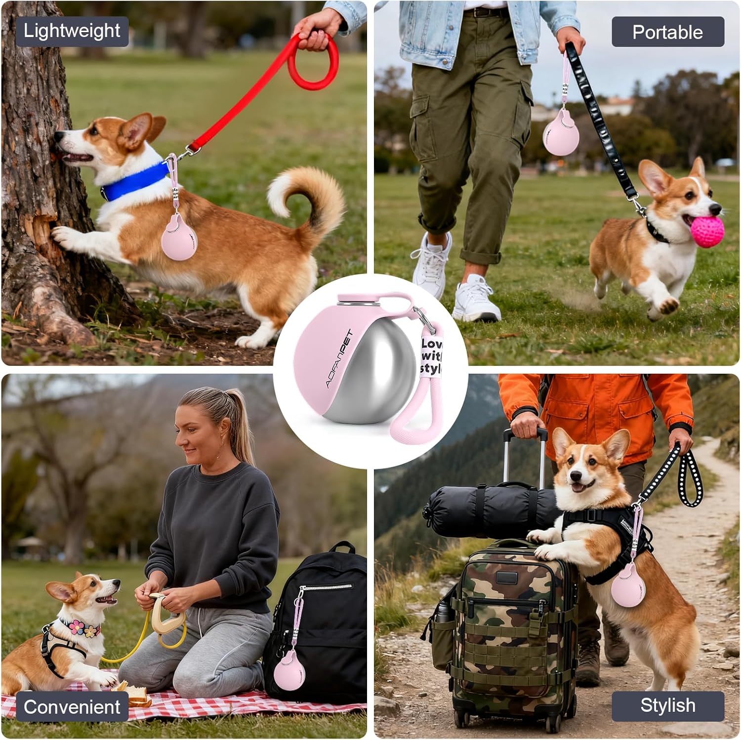 Foldable silicone collar flipped up forming a pet drinking basin