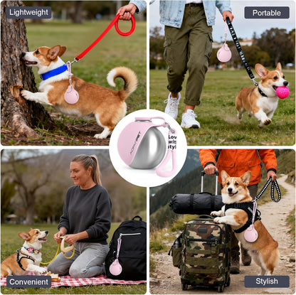 Foldable silicone collar flipped up forming a pet drinking basin