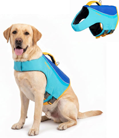 Tuff Pupper Dog Life Jacket | High Buoyancy Dog Swim Vest with Rescue Handle | Adjustable Secure Fit | Reflective Safety Trim | Pet Flotation Jacket for Swimming Boating Kayaking (Blue/Yellow, XXS) - Image 10