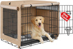 Seiyierr Dog Crate Cover - Kennel Covers Fit for 24 Inch Dogs Crate, Double Door Polyester for Wire Puppy Cage Indoor Outdoor Protection, Grey - Image 10