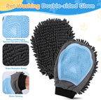 Silicone pet shampoo brush and self cleaning slicker brush close up