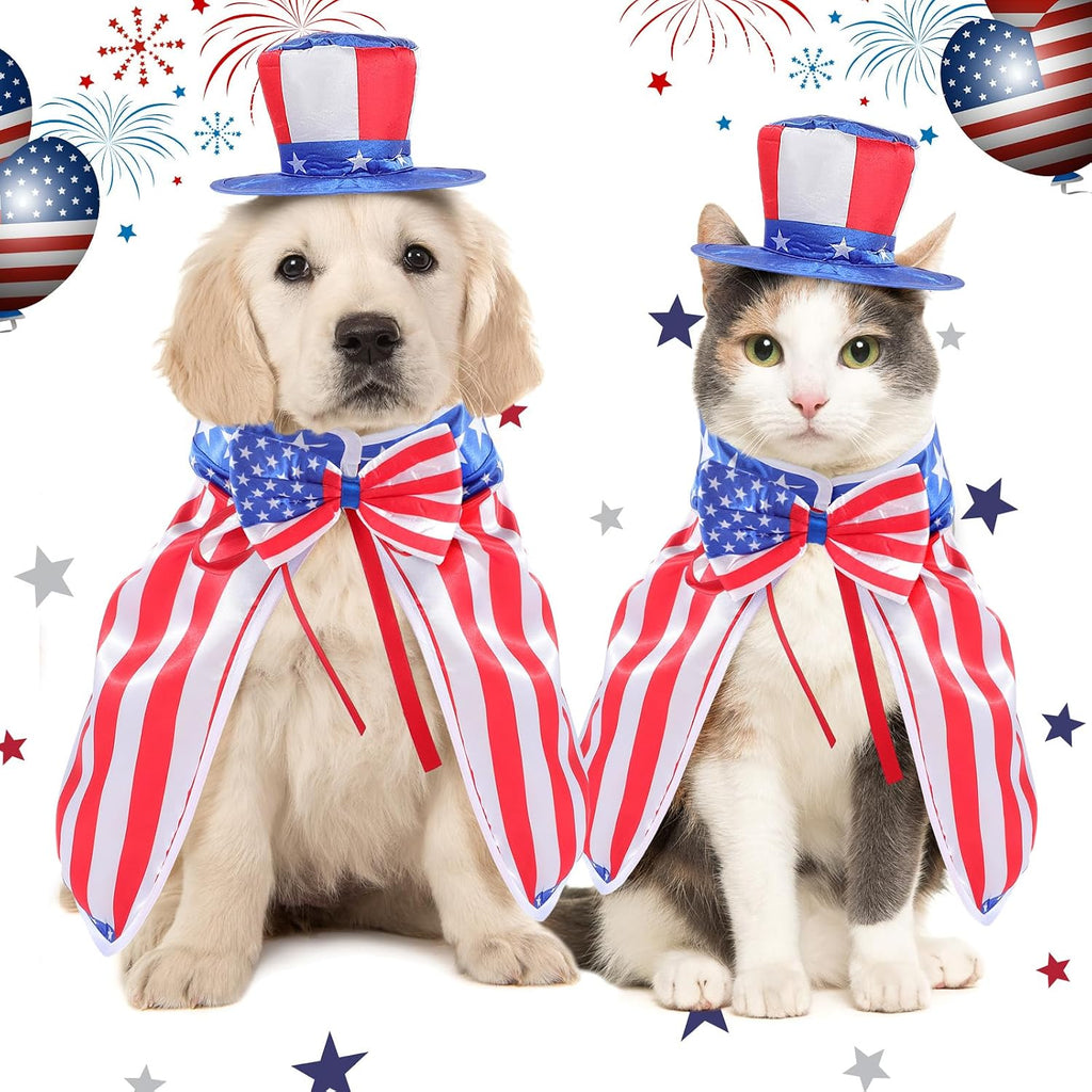 Breathable satin patriotic cape laid flat showing stars and stripes pattern