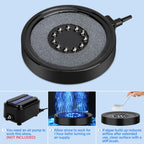fishkeeper Aquarium Air Bubble Light, LED Fish Tank Bubbler Stone Disk with 11 Super Bright Lamp Beads, 16 Colors and 4 Modes Adjustable for Fish Tank Decoration Oxygenation - Image 6