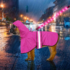 Weesiber Dog Raincoat, Waterproof Dog Rain Jacket with Leash Hole, Lightweight Reflective Pet Rain Coat for Walking (XL, Pink) - Image 14