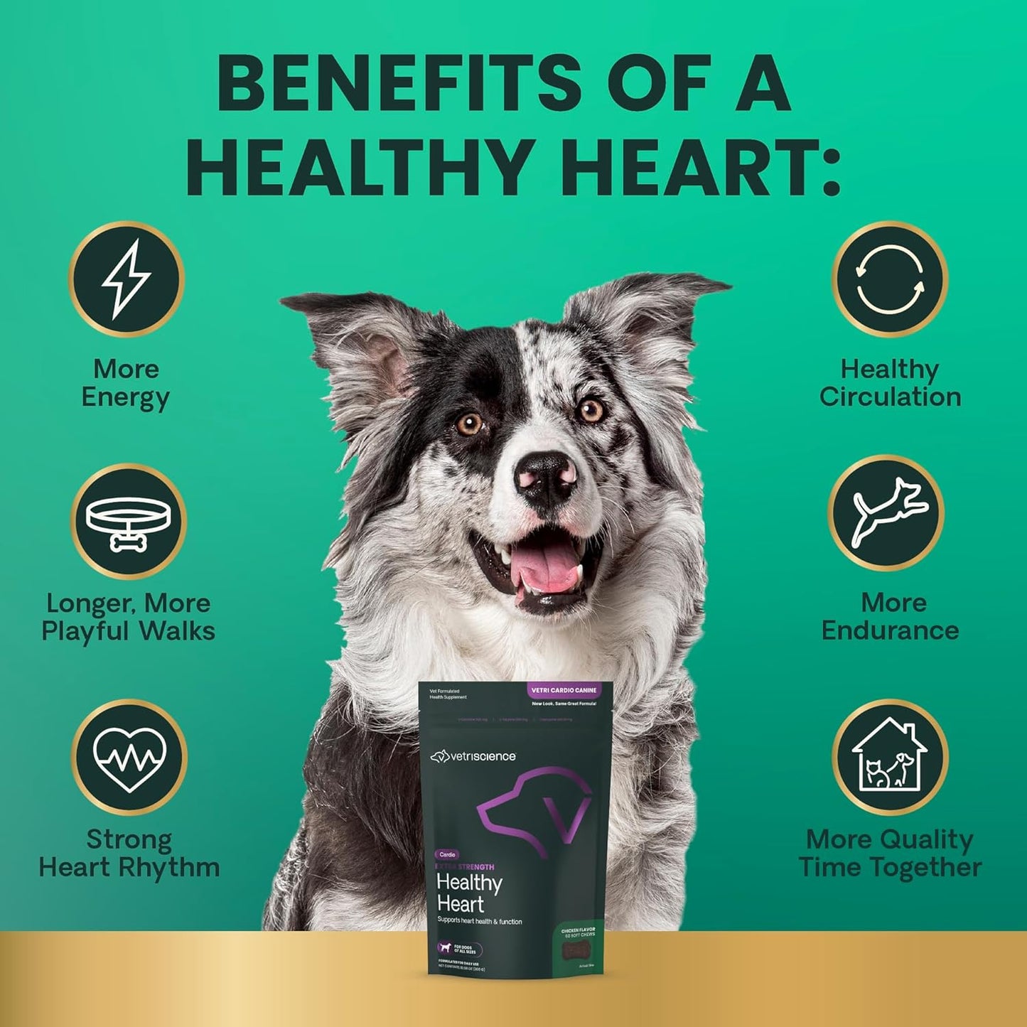 VetriScience healthy heart chews nutritional information panel