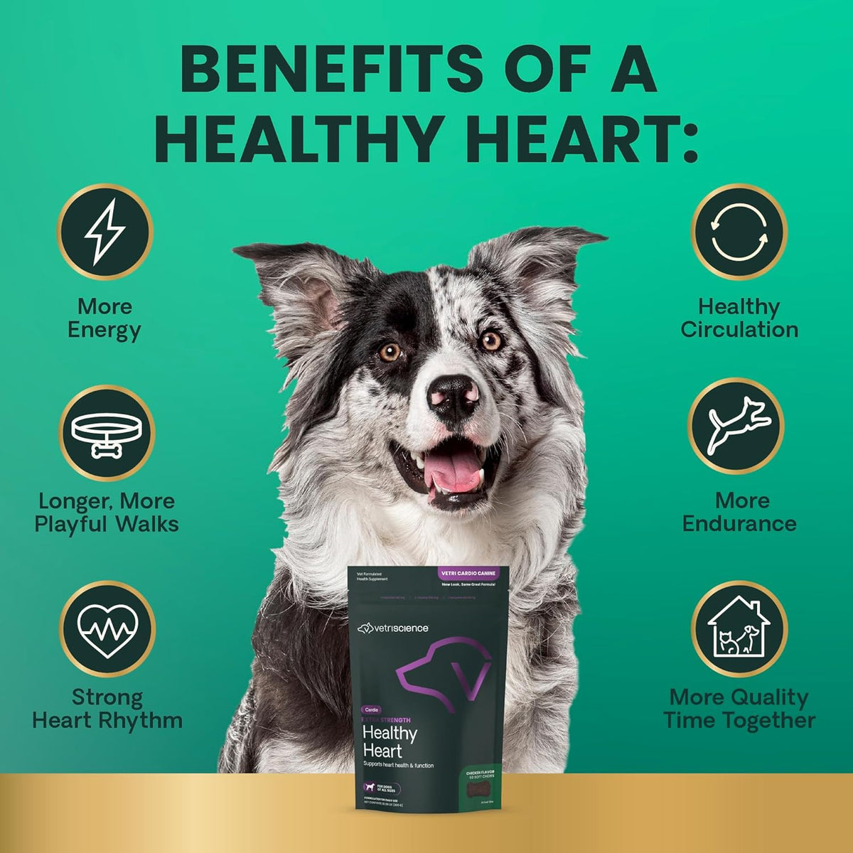 VetriScience healthy heart chews nutritional information panel