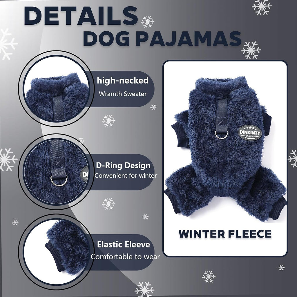 Back view of Dinkinty stretchy winter pet apparel for tiny dogs and cats.