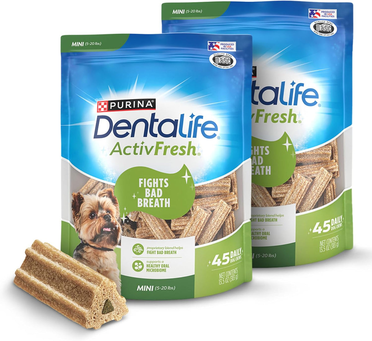 Dentalife ActivFresh Dog_Chews for Mini and Small Dogs 5-20 lbs., Dental-Chews to Freshen Breath, Chicken Flavor, 16.9 oz., 56 Chews - 56 ct. Pouch (Pack of 2) - Image 12
