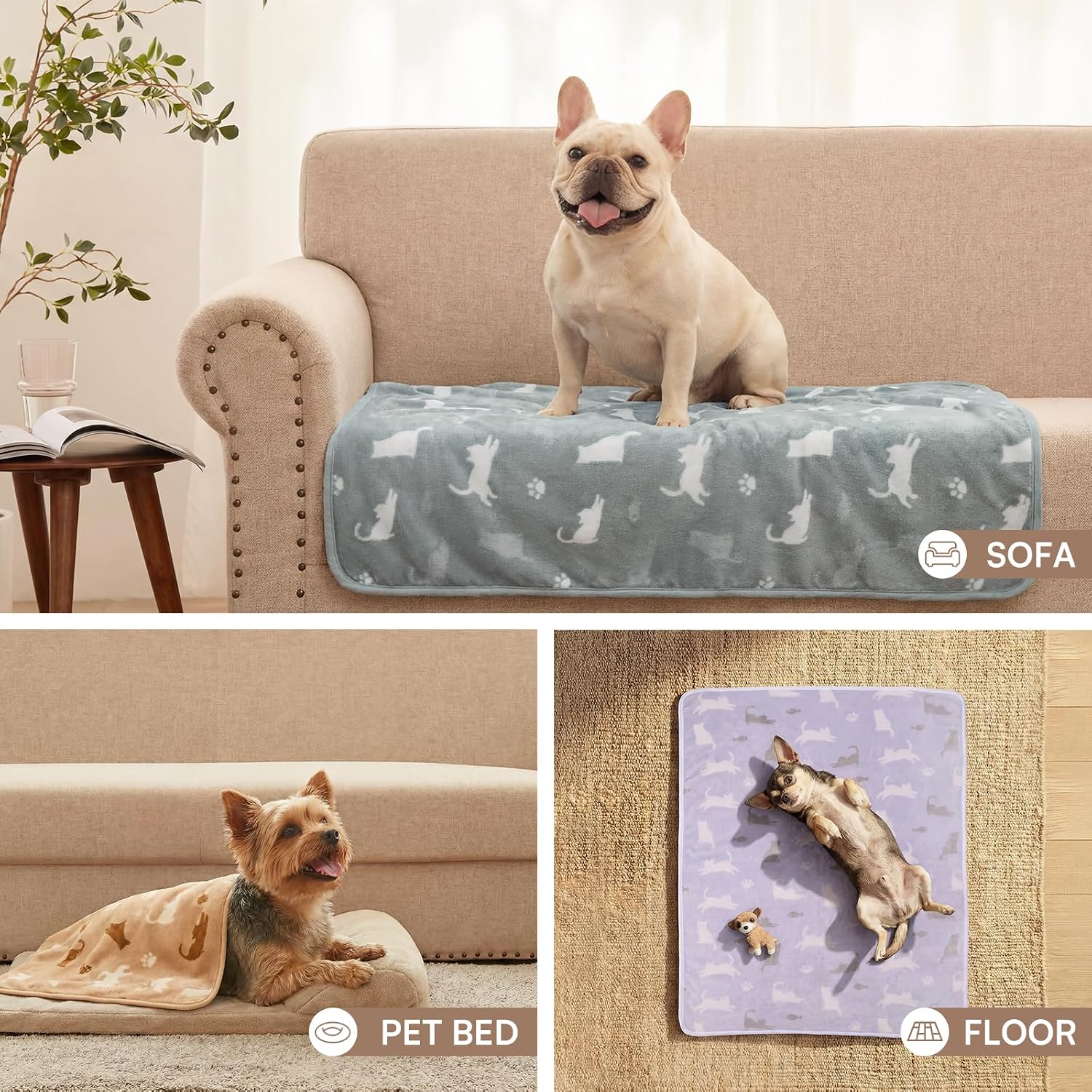 Luciphia lightweight travel pet blankets folded neatly for outdoor camping