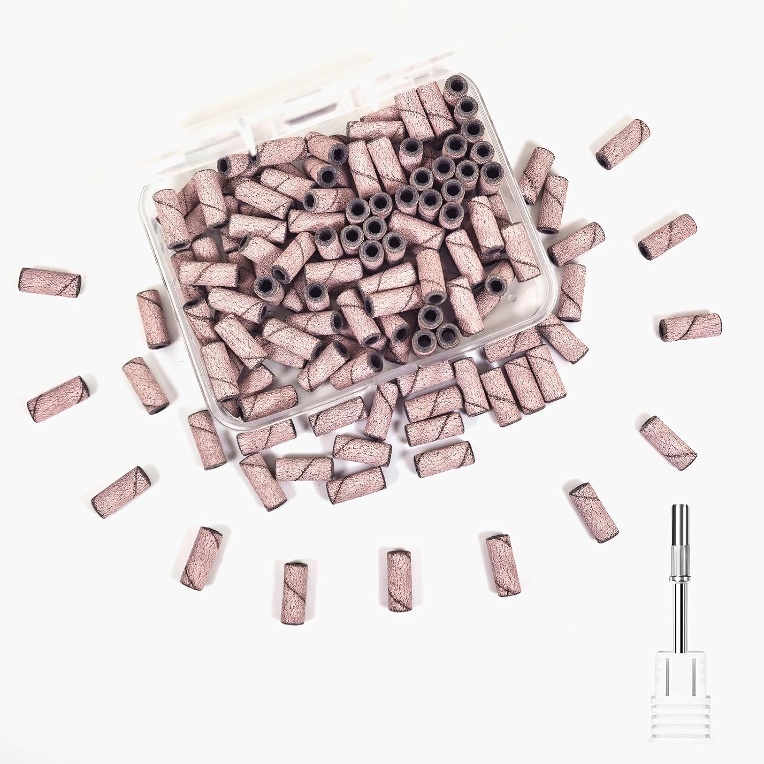 Corfulra Small Sanding Bands and mandrel bit in storage box