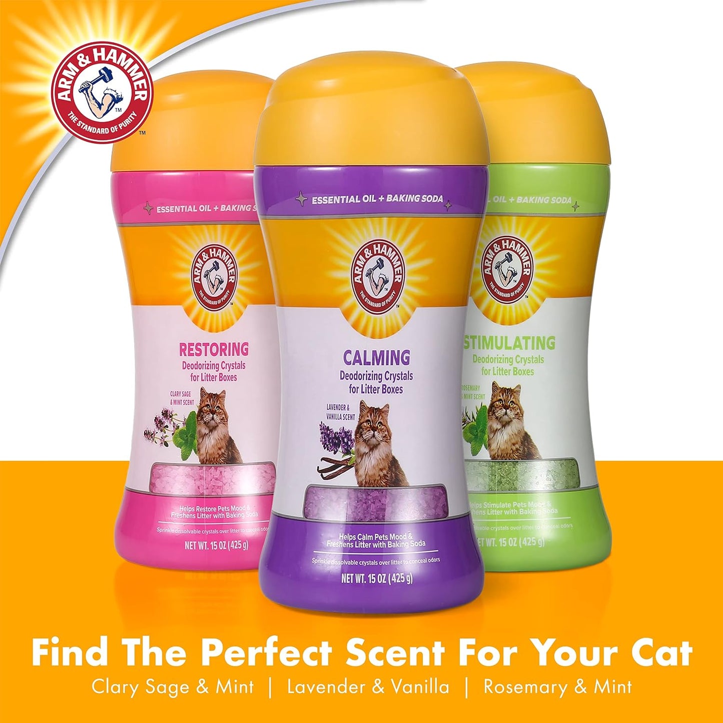 USA imported Arm and Hammer lavender vanilla scent cat litter additive bottle