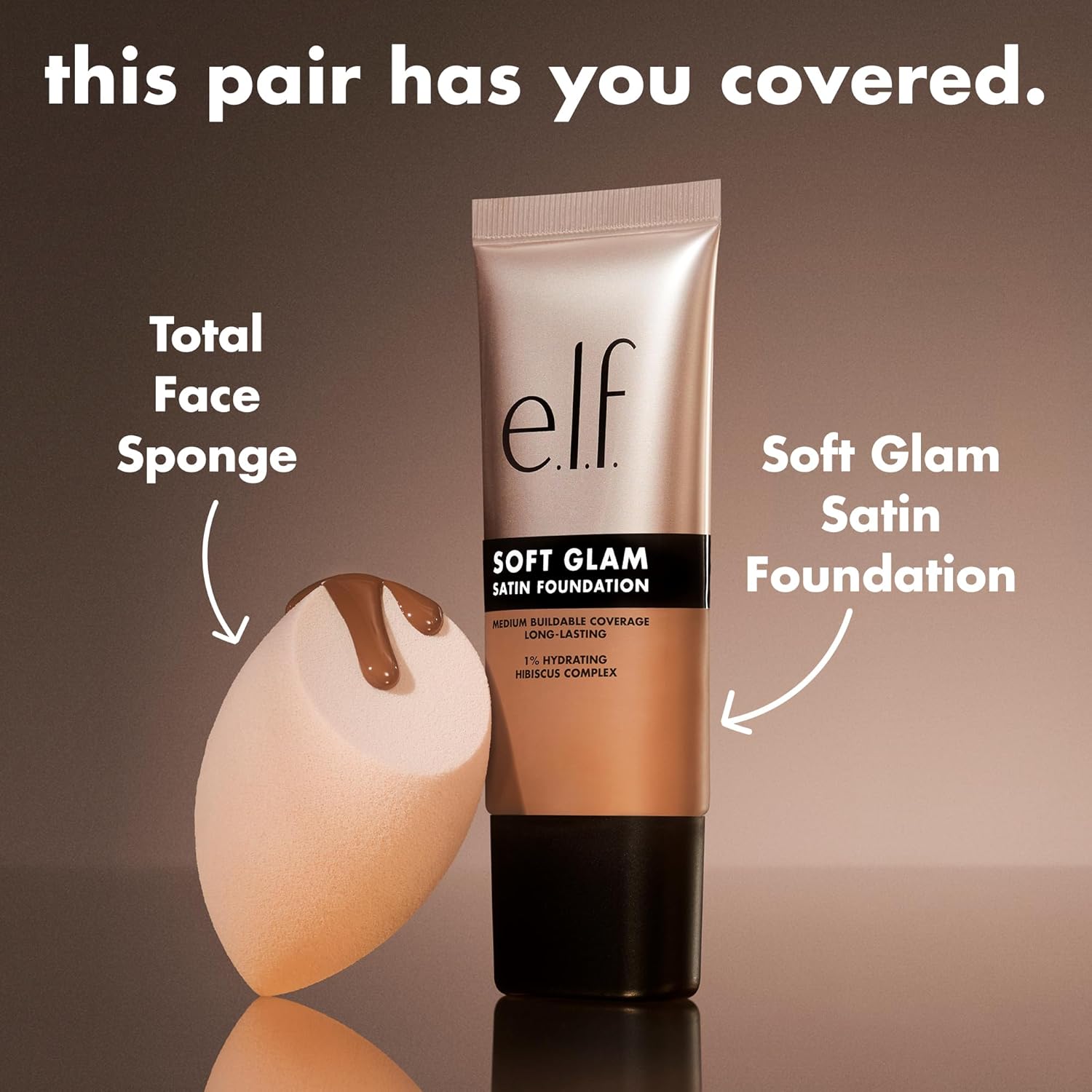 E.l.f. breathable formula foundation container cap and pump details.