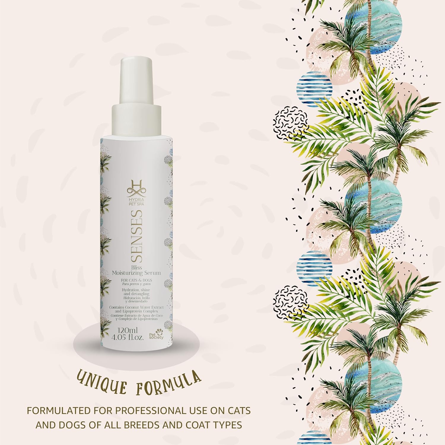 Hydra Senses Bliss coconut water moisturizing serum for cats and dogs