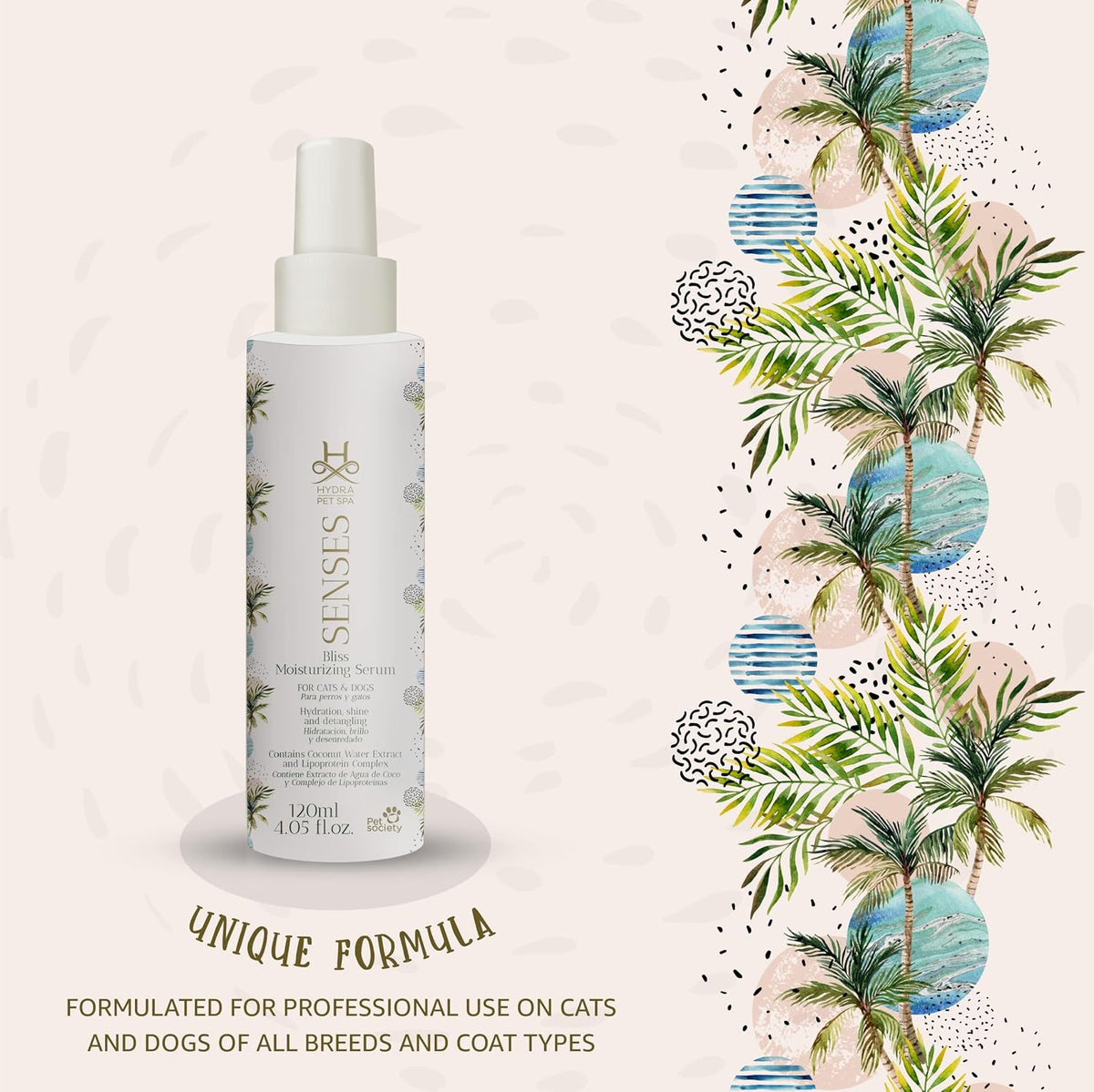 Hydra Senses Bliss coconut water moisturizing serum for cats and dogs