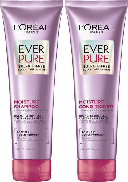 L'Oral Paris Moisture Sulfate Free Conditioner, Hair Care for Color-Treated Hair with Rosemary Botanicals, EverPure, 8.5 Fl Oz - Image 13