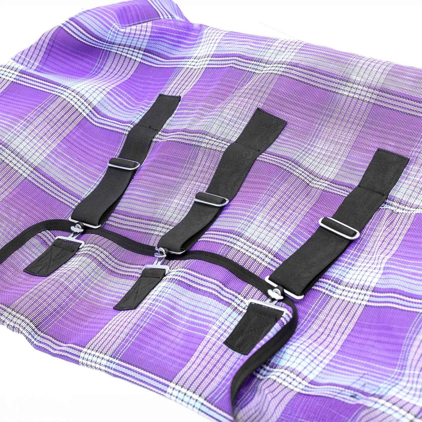 Jeffers Romper Stomper Durable Mesh Fly Sheet for Horses with Detachable Neck, 75" - Heavy Duty Breathable Textilene Mesh Horse Sheet, UV & Insect Protection, Summer Turnout Rug - Tan, Blue & Green - Image 9