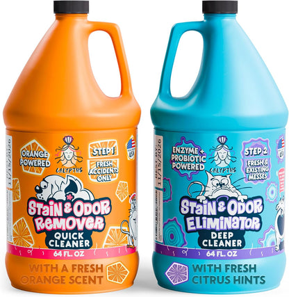 Calyptus Pet Stain and Odor Remover Duo 128 fluid ounces front view